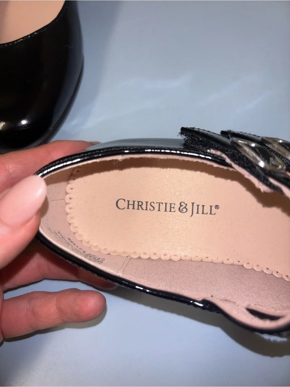 Christie & Hill Kids Black Patent Double-Strap Mary Jane Dress Shoes. New no box